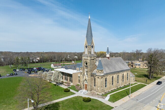 Students can enjoy the historic buildings at St. John's Evangelical Lutheran School.