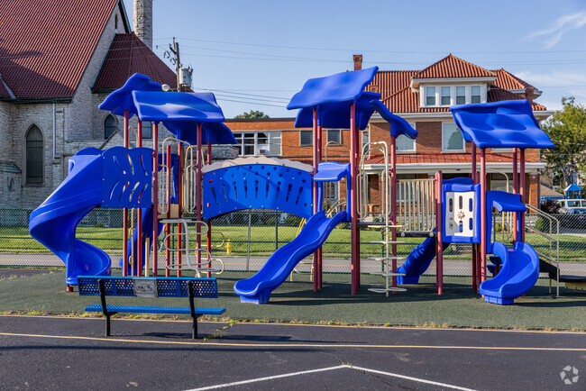 Playground in rear of Sharpsburg Elementary School, located in the Norwood neighborhood.