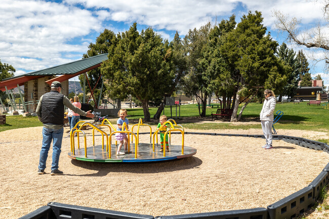 There are several different playgrounds at Limbach Park.