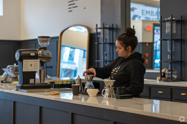 Locals of downtown Mishawaka head to Embassy Coffee for an amazing cup of hot coffee.