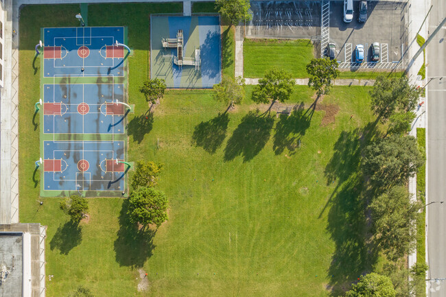 Students can unwind at the field for recess at Laura C. Sanders Elementary School in Homestead.