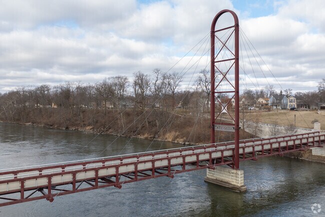 Locals head for the Mishawaka River Walk to get some fresh air and take in the river views.