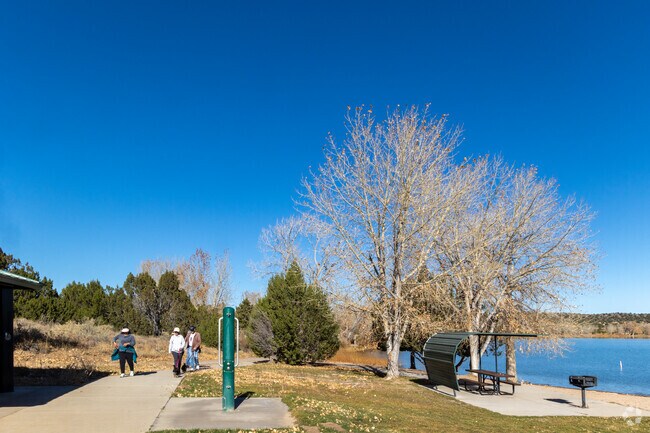 Residents can take a stroll along the lakes at Lathrop State Park.