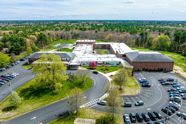 Aerial view of Gordon W. Mitchell Elementary School in East Bridgewater.