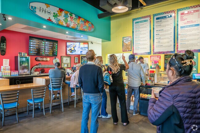 Plaza Pacifica in Rancho San Clemente has several dining options, including popular Board & Brew.