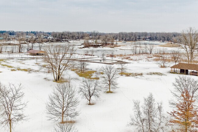 The DeWitt Recreation Area has a 38-acre pond that is regularly stocked with bass and brown trout, making it a popular fishing spot.