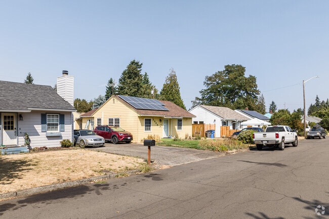 Charming bungalows line the streets of Fourth Plain Village, offering cozy curb appeal.