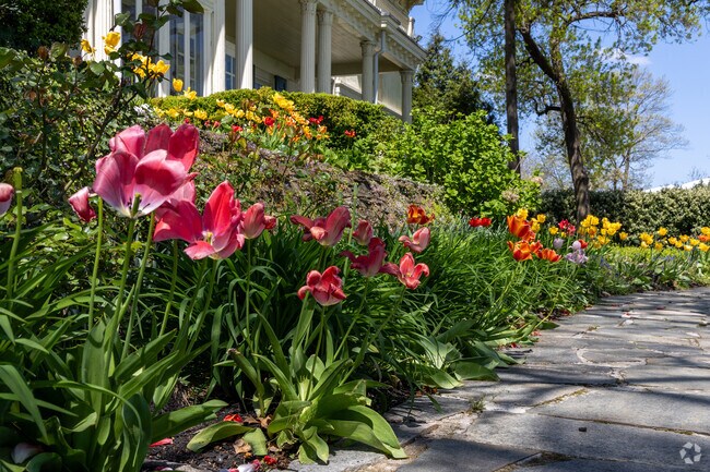 Enjoy the flowers while walking the grounds at Glen Foerd Mansion in Torresdale.
