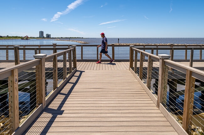 Many residents exercise daily on the Bucktown Marsh Boardwalk at the Bucktown Marina.
