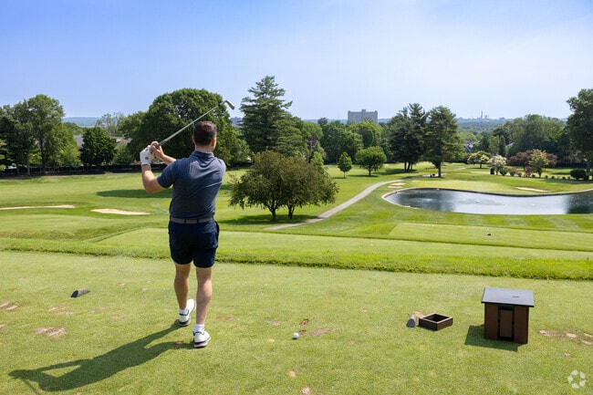 Try the challenging back nine at Oakley Country Club in Cushing Square.
