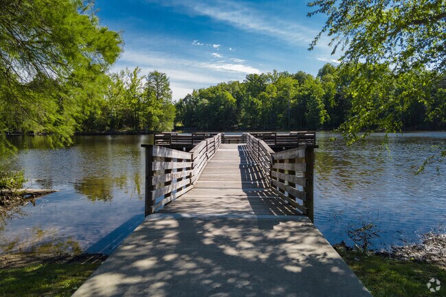 The picturesque Hagan-Stone Park is nearby the rural Steeple Chase neighborhood.