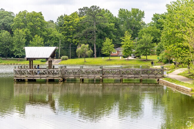 The Barker Bryant Memorial Park is a serene spot near the Parker neighborhood for walking, fishing, and enjoying the outdoors.