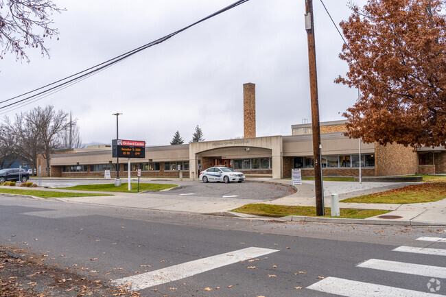Orchard Center Elementary features a small single story school.