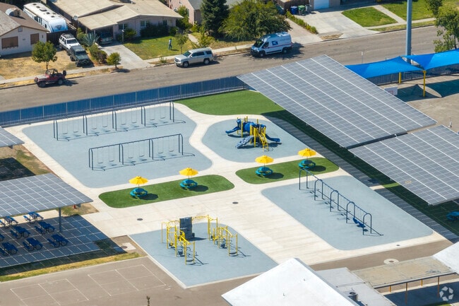 The recess area at Dos Palos Elementary School in Dos Palos.