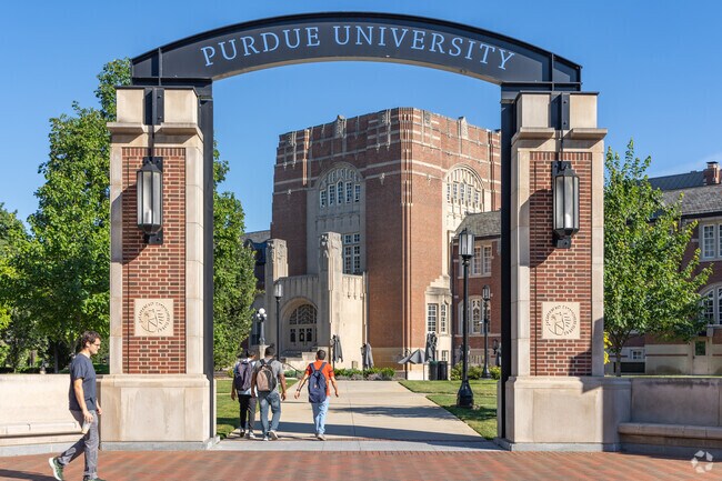 Purdue University is just over the Wabash River from Lafayette, Indiana.