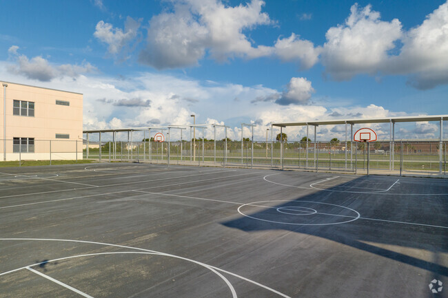 Ray V. Pottorf Elementary School in Fort Myers has several outdoor basketball courts for recess.