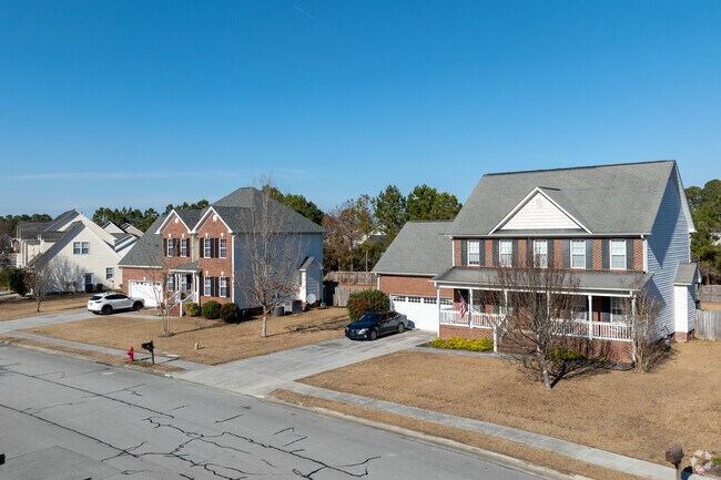 Colonial Revivals are popular in Carolina Forest in the north part of Jacksonville.