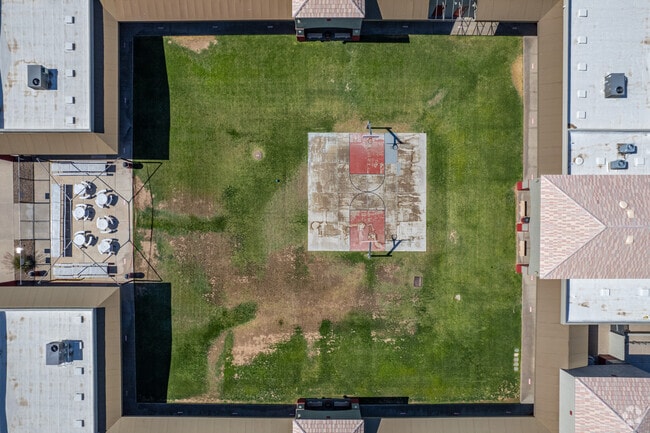 Bird's Eye Bliss: Captivating View of Estrella High School's Green Area in Avondale.
