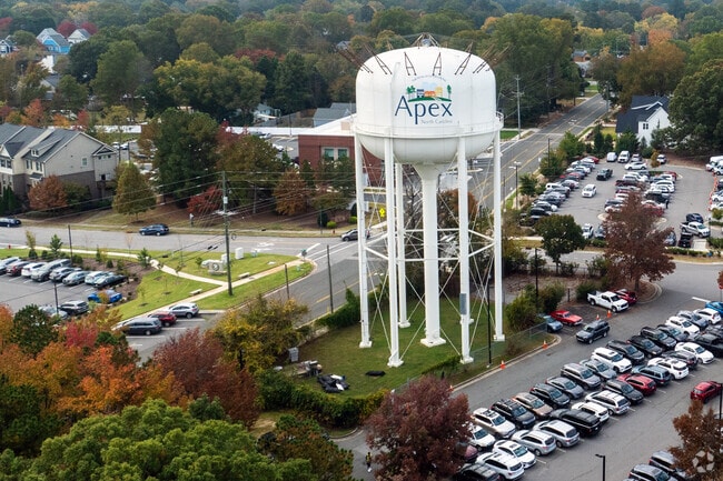 The Apex water tower can be seen from almost everywhere in the Apex city limits.