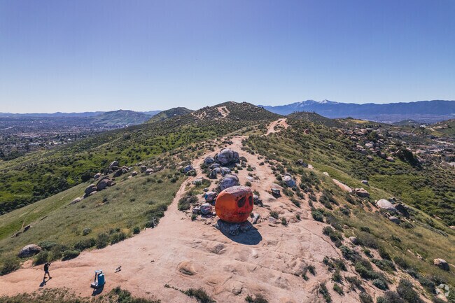 You may find some interesting art while exploring the trails in Norco Hills.