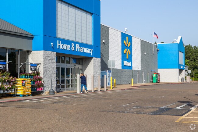 Big-box stores like Walmart sit on North Hervey Street just northwest of Hope’s  downtown area.