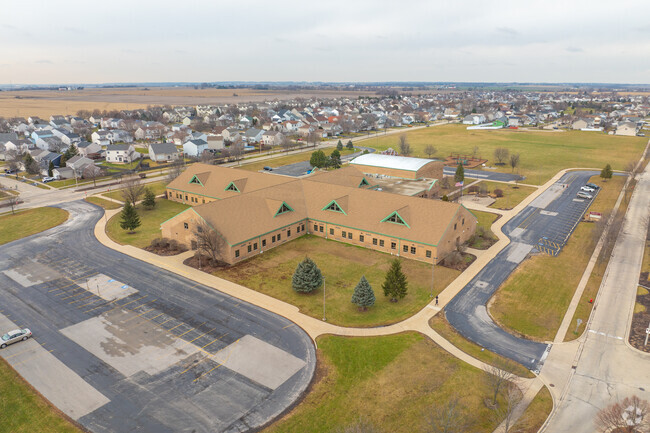 Meadow View Elementary School offers a sprawling campus when viewed from above.