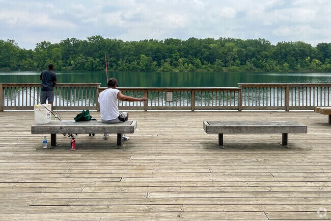 Locals love to hang out by the lake in Salem Village.