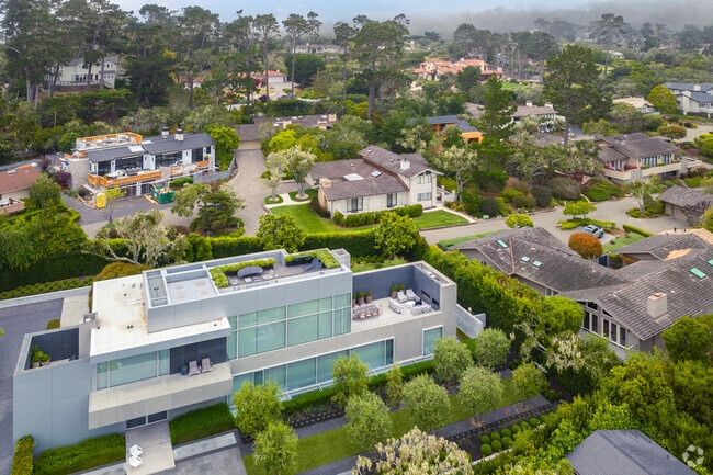 Rows of some of California's most exclusive real estate line the streets of Pebble Beach.