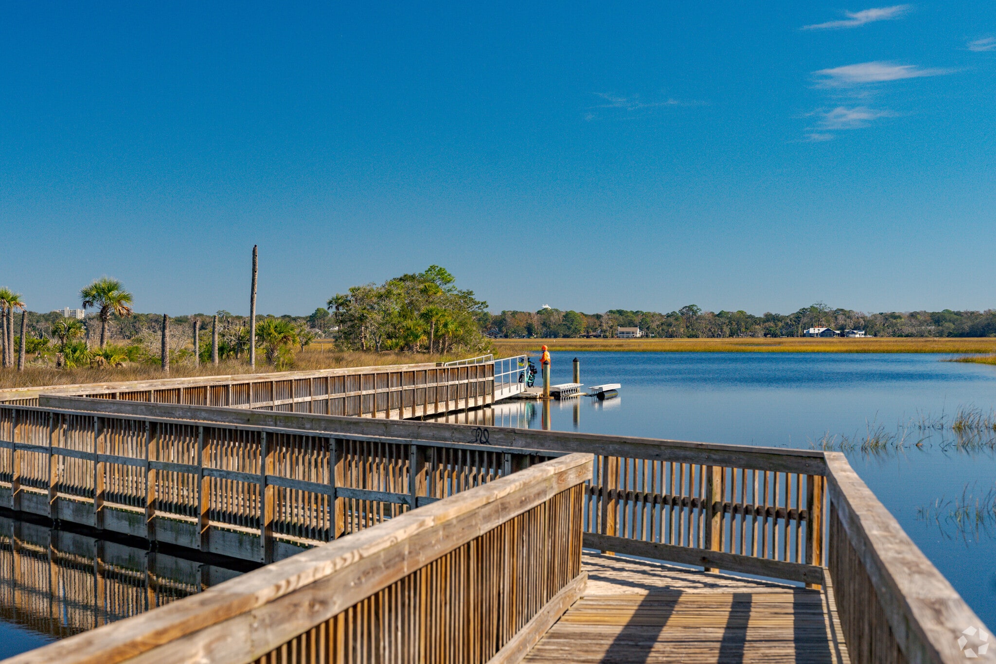 A kayak launch and nature trail are found at Castaway Island Preserve.