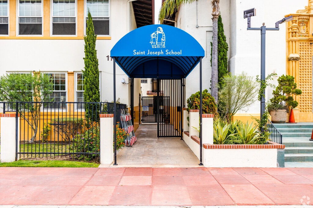 View the bright yellow accents when you walk into St. Joseph Elementary School in Hawthorne, CA.