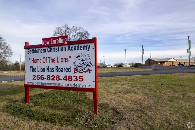 Sign for Bethlehem Christian Academy in Hazel Green Alabama.