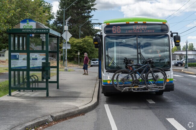 Residents of North Olympia can easily commute using the public transit system.