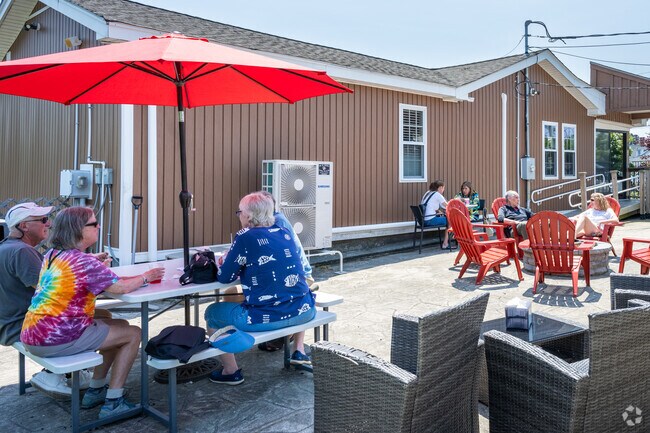 Enjoy a cozy outdoor lunch with friends and family at Pink Bean in Pottersville, MA.