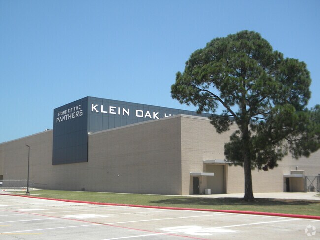Main entrance to Klein Oak High School in Outlying Harris County, Spring TX