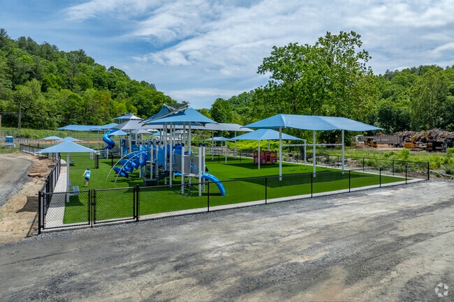 Gouge Elementary School is nestled in the scenic mountains of western North Carolina, offering a serene learning environment.
