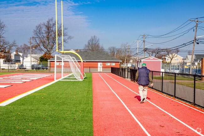 Walk the track at Mineola High School.