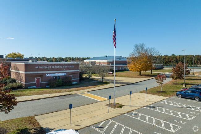 Apponequet Regional High School is located at 100 Howland Rd, Lakeville, MA.