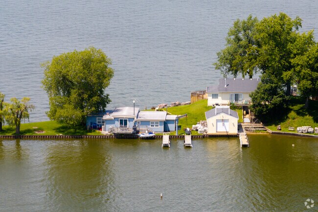 Located in East Palm Beach, homes on Cedar Island are only accessible by boat.