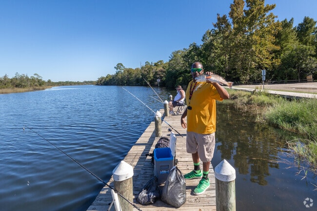 Bagdad locals catch fish off the pier and use the boat launches along the Blackwater River.