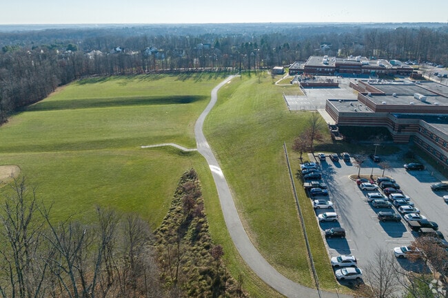 Sloping hills lead to ball fields at Bonnie Branch Middle School.