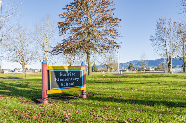 Sunrise Elementary School signage.
