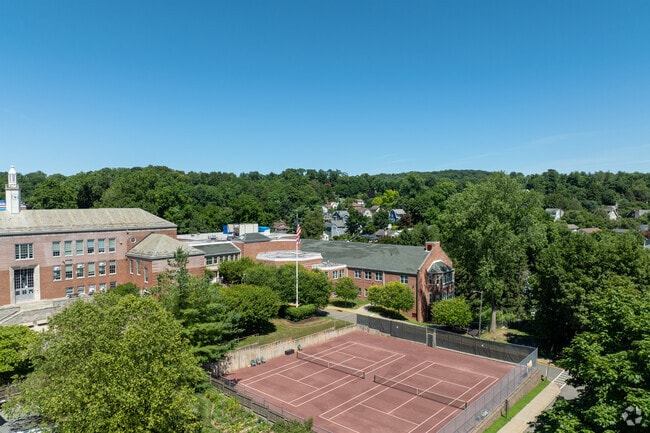 Pierre Van Cortland Middle School has tennis courts for students.