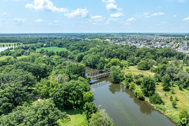 The DuPage River boarders the east side of North Plainfield.