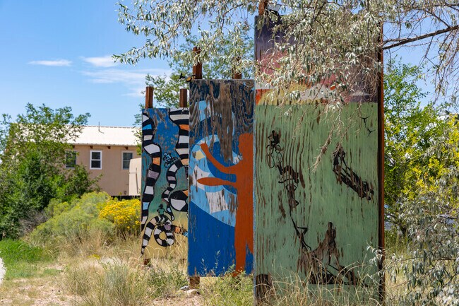 Artwork outside the Boys and Girls Club in Agua Fria, Santa Fe.