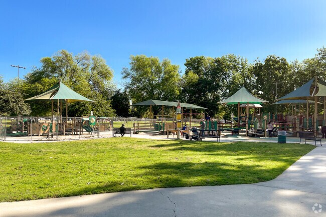 Children's Playground with the grassy area is a great place to take the kids.