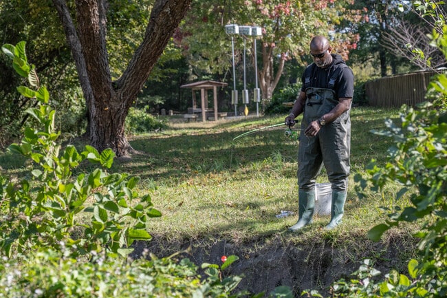 Laburnum Park residents can enjoy fishing in Bryan Park, right in the neighborhood.
