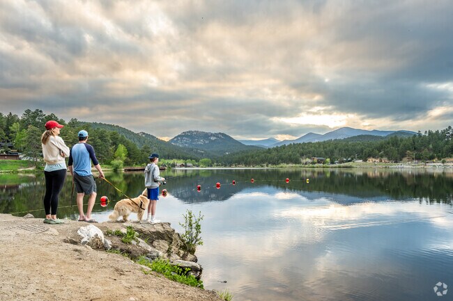 North Turkey Creek locals can circle the trails around Evergreen Lake and enjoy some fishing.