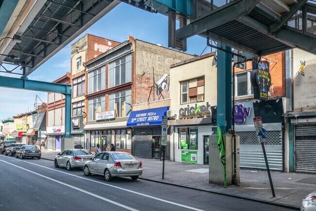 Retail stores on Market St in the Dunlap neighborhood.