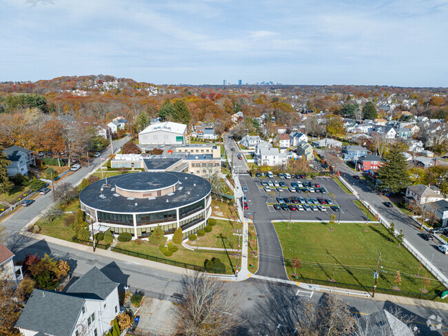 An overview of Boston Trinity Academy nestled in the Hyde Park neighborhood.