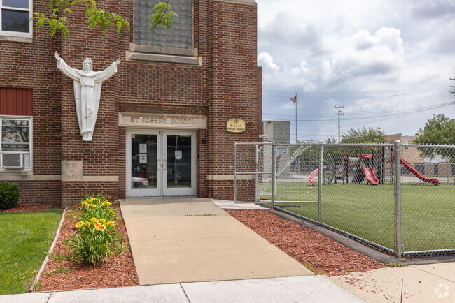 St Joseph Elementary School entrance in the city of Trenton.